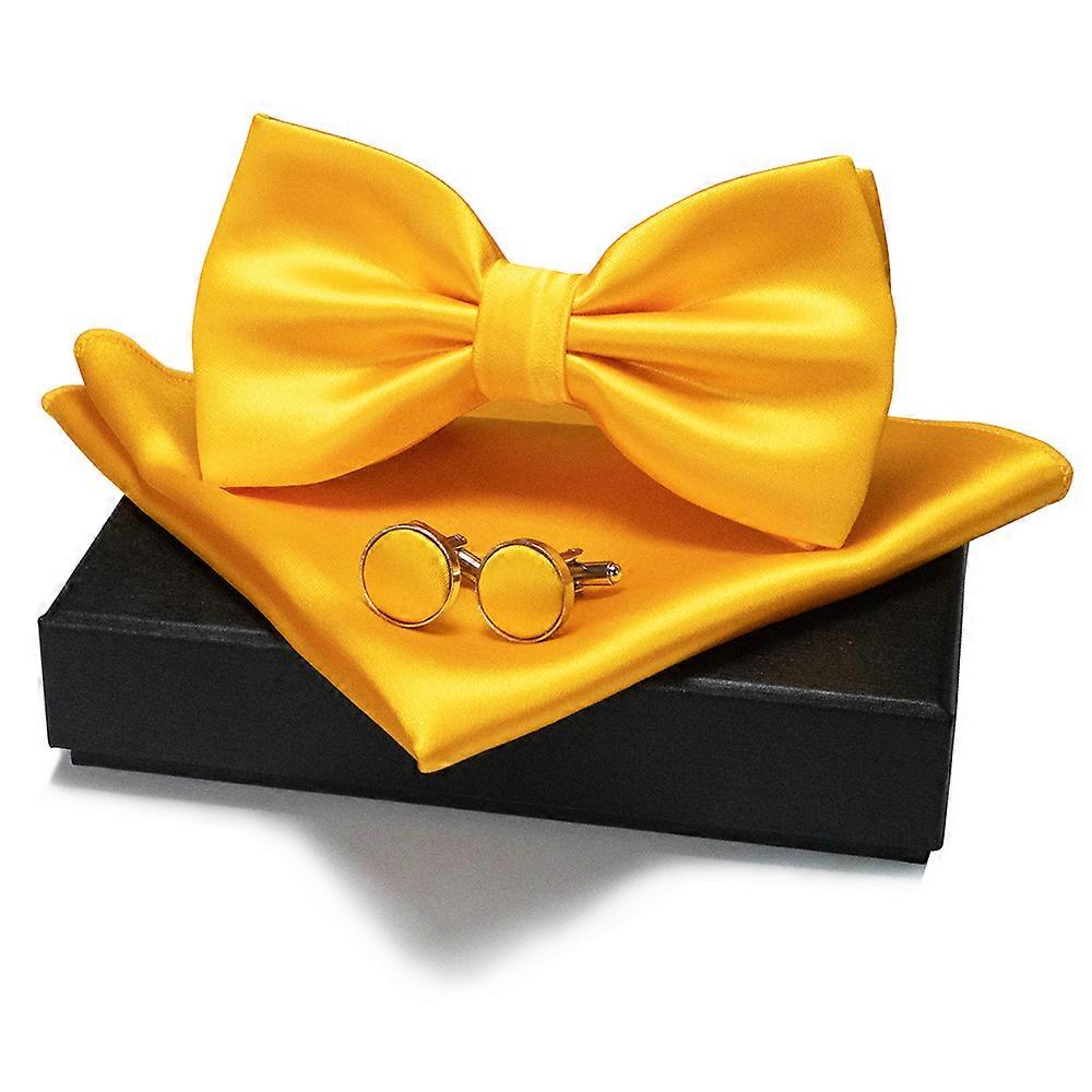 Bow Tie Set for Men Adjustable Pre-tied Bowtie with Pocket Square