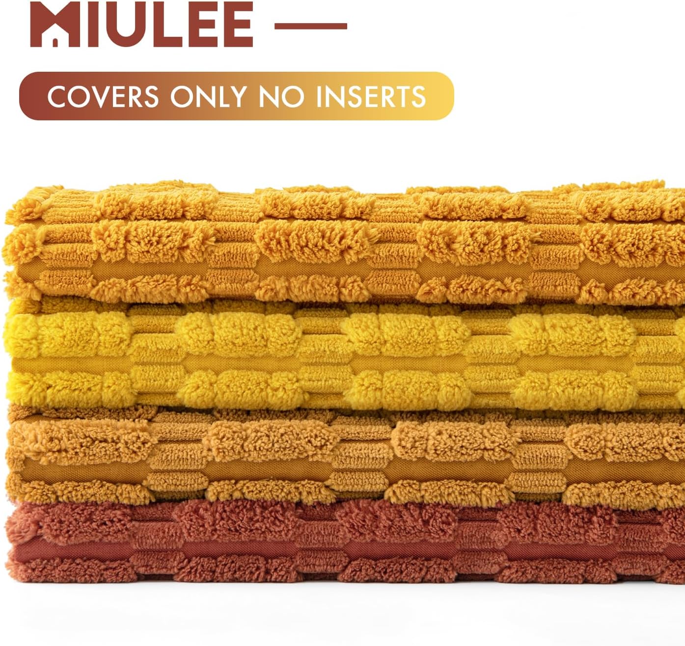 MIULEE Pack of 4 Corduroy Cushion Covers Square Soft Pilllow Covers 45x45 cm