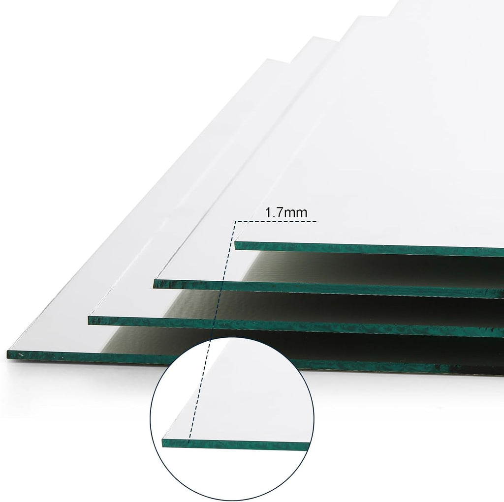 Set of 12 Square Mirror Candle Plate Set - 25×25cm/10×10 Inch Frameless Mirrors Trays Wall Mounted Glass Mirror Tiles Wedding Centerpieces for Table, Party Decor, Crafts