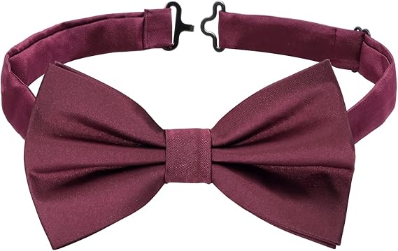 Bow Tie Set for Men – Bow Tie, Pocket Square, Cufflinks Set with Gift Box - Burgundy