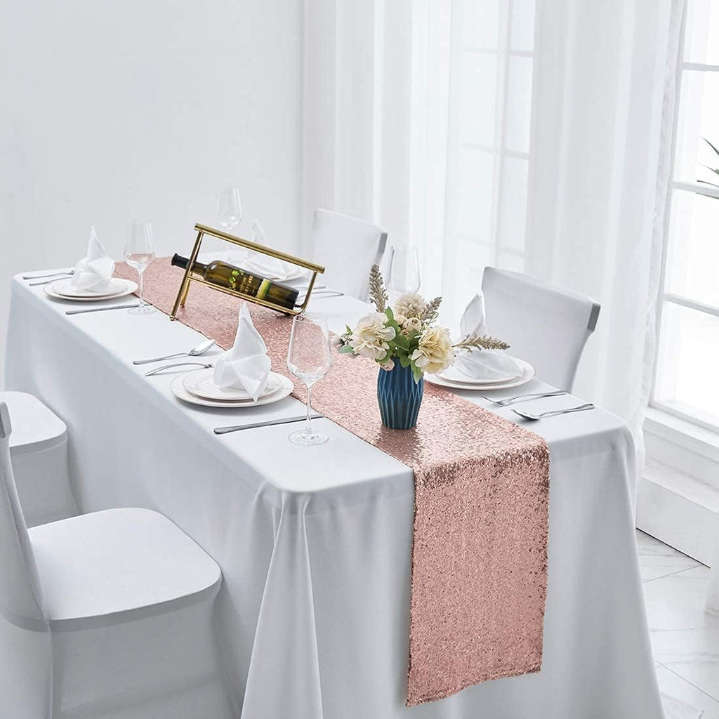 Set of 2- Sequins Table Runner- Sparking Wedding Table Runners- Rose Gold