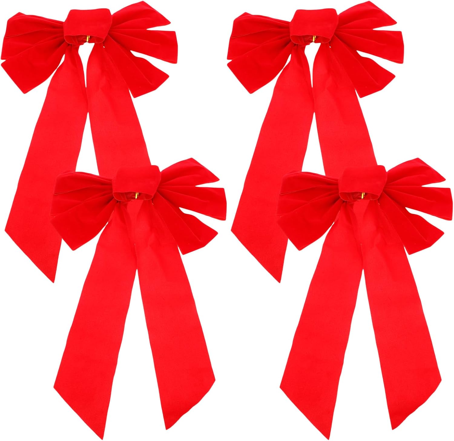 4Pcs Large Red Bows Christmas Door Bow Christmas s for Front Door Wreath Garland Tree Decor Indoor Outdoor Holiday Decorations