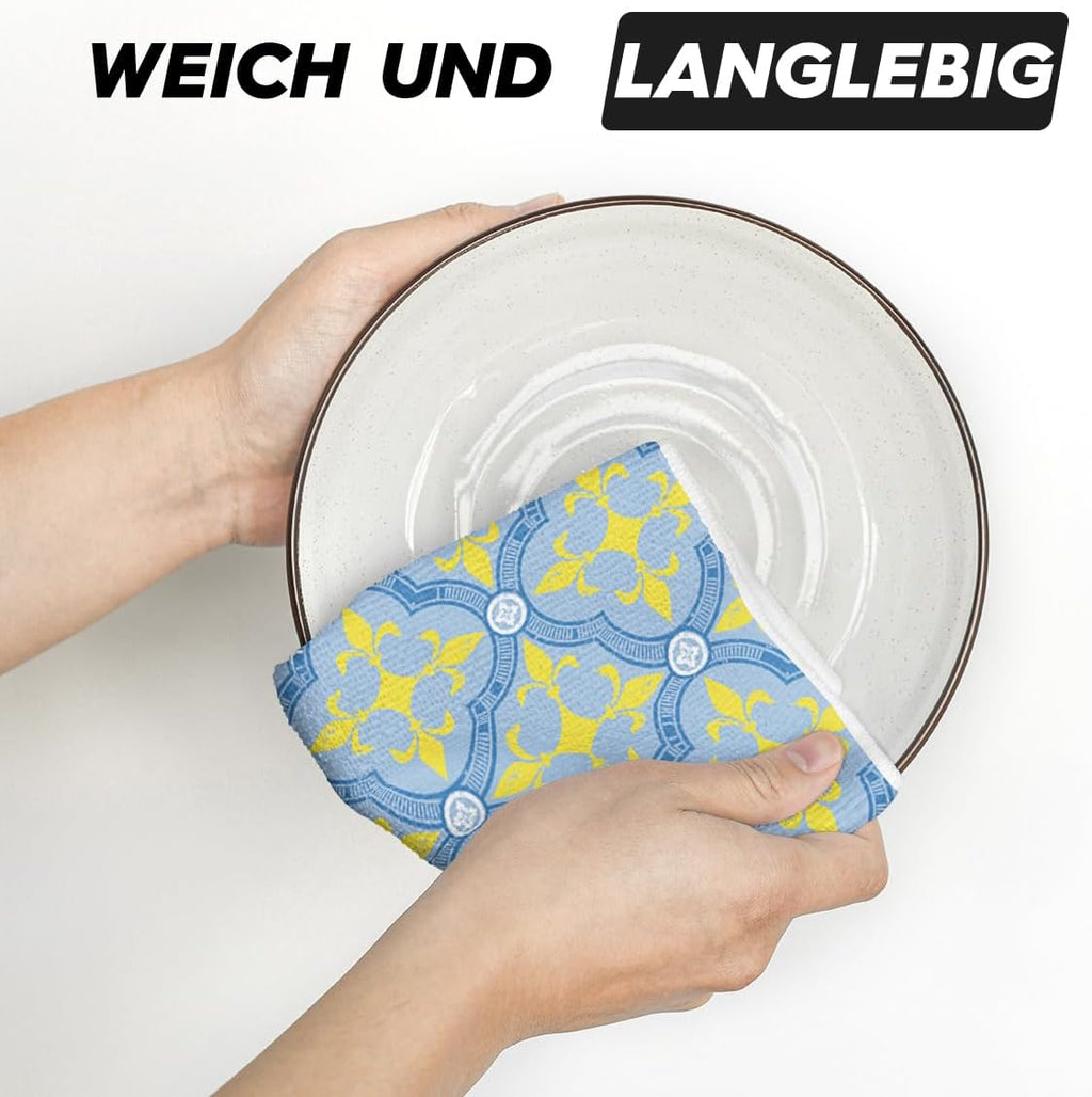 Set of 4 - Artoid Mode Lemon Flowers Floral Summer Kitchen Towels Dish Towels, 42x65 cm Seasonal Spring Decoration Hand Towels