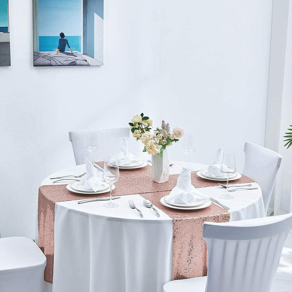 Set of 2- Sequins Table Runner- Sparking Wedding Table Runners- Rose Gold