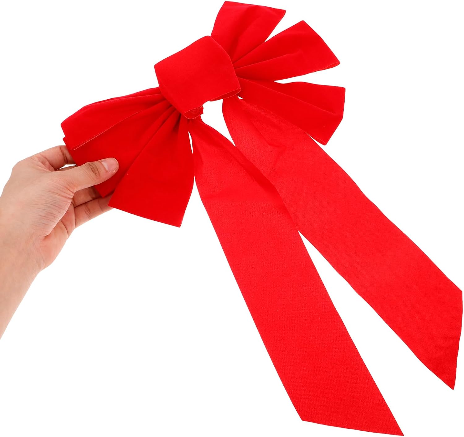 4Pcs Large Red Bows Christmas Door Bow Christmas s for Front Door Wreath Garland Tree Decor Indoor Outdoor Holiday Decorations