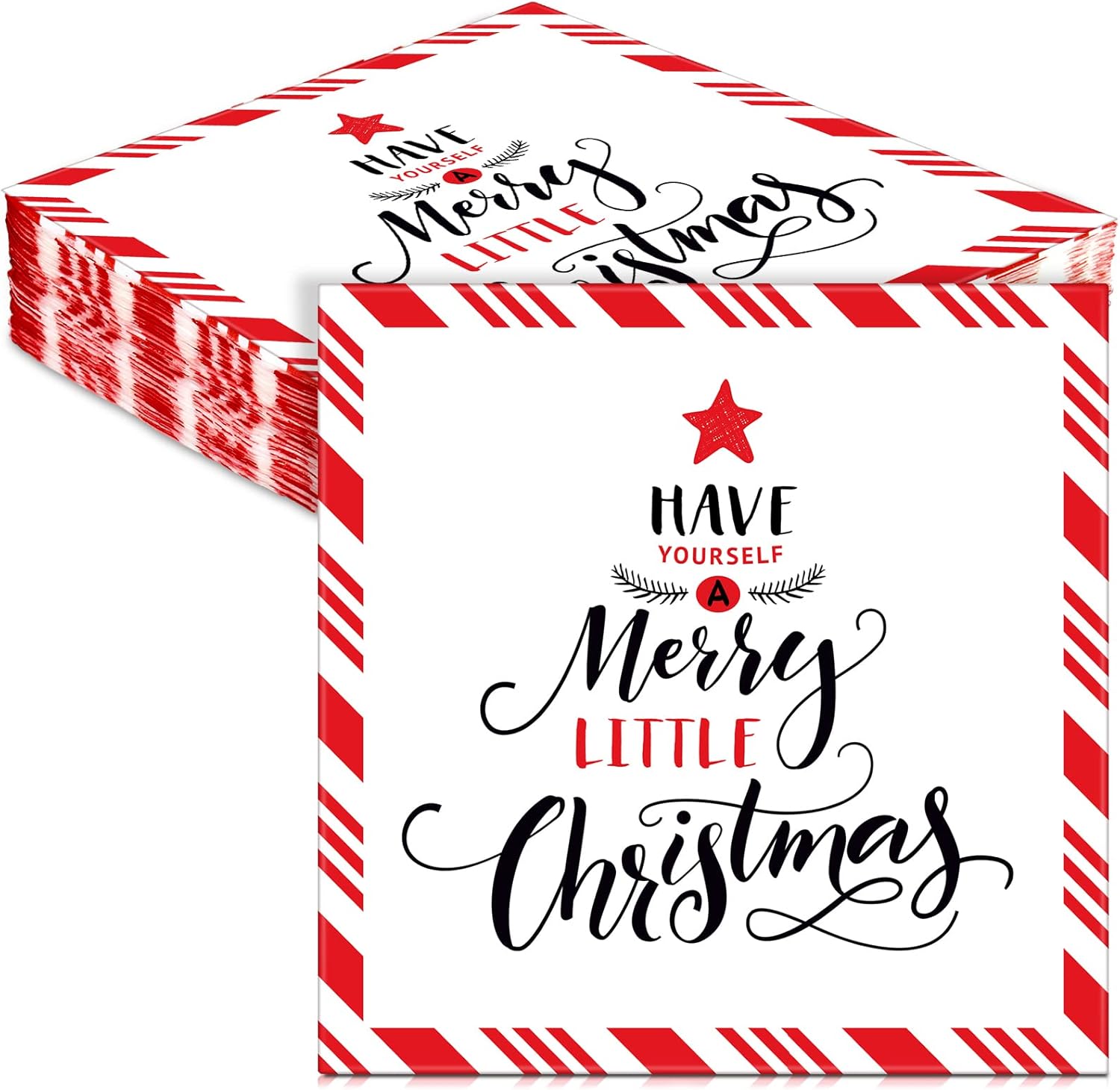 40 Pcs Christmas Napkins Paper Disposable Xmas Serviettes 13 x 13 Inches Christmas Decoupage Decorative Paper Cocktail Napkins for Winter Holiday Dinner Party