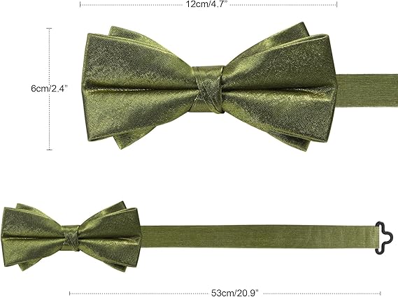 Bow Tie for Men Adjustable Pre Tied Bowties Satin Polyester Bow Ties Solid Color Butterfly Bowtie for Party Wedding Banquet