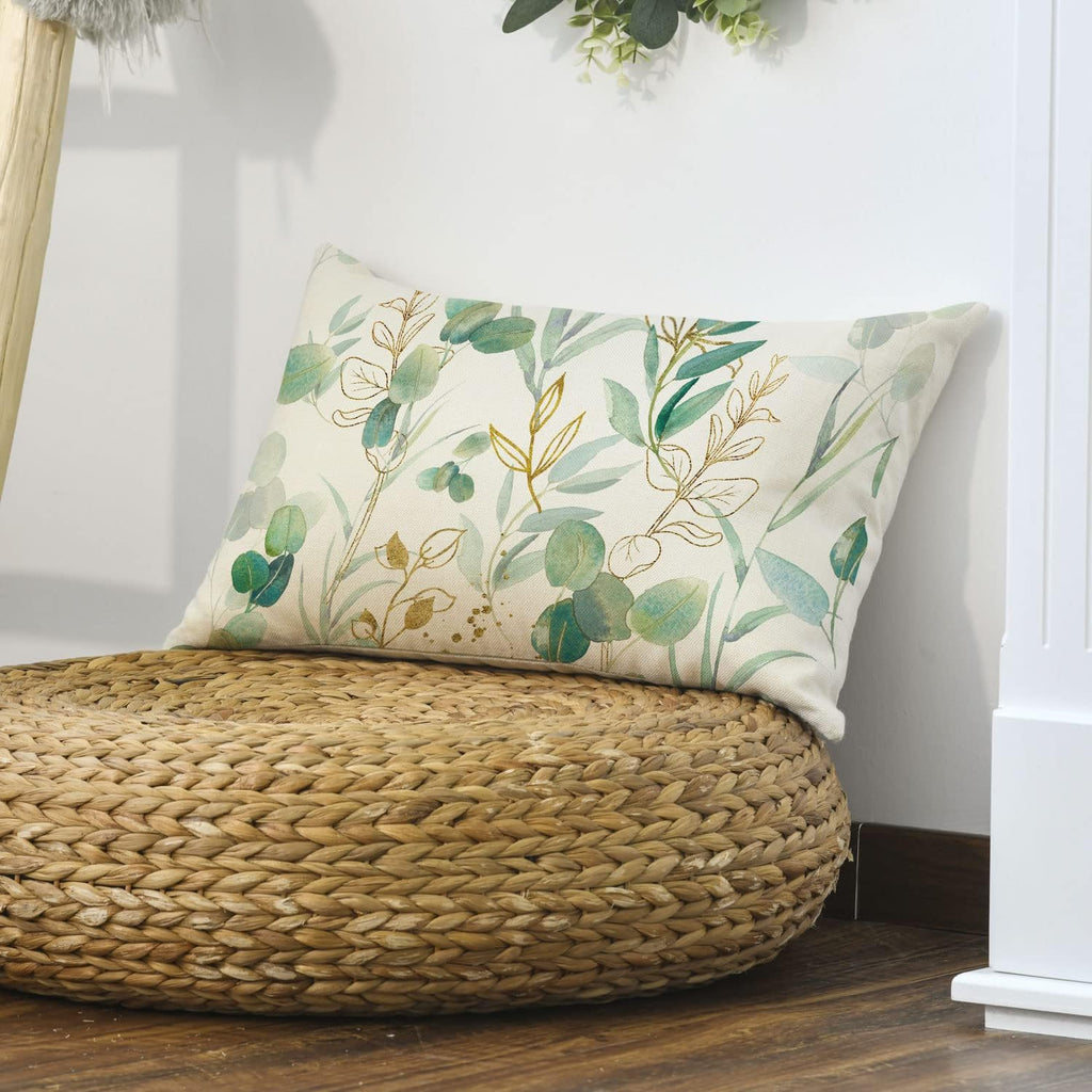 Artoid Mode Green Eucalyptus Leaves-Cushion Cover, 30x50 cm Seasonal Decorative Pillow Case Cover Sofa Living Room Decor