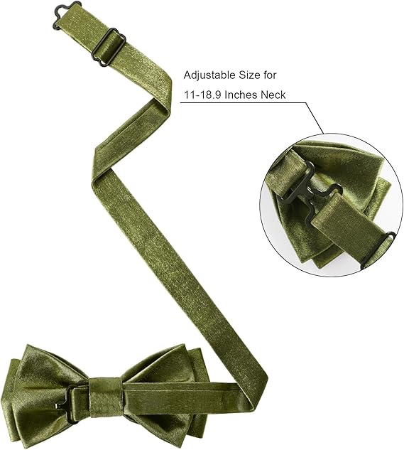 Bow Tie for Men Adjustable Pre Tied Bowties Satin Polyester Bow Ties Solid Color Butterfly Bowtie for Party Wedding Banquet