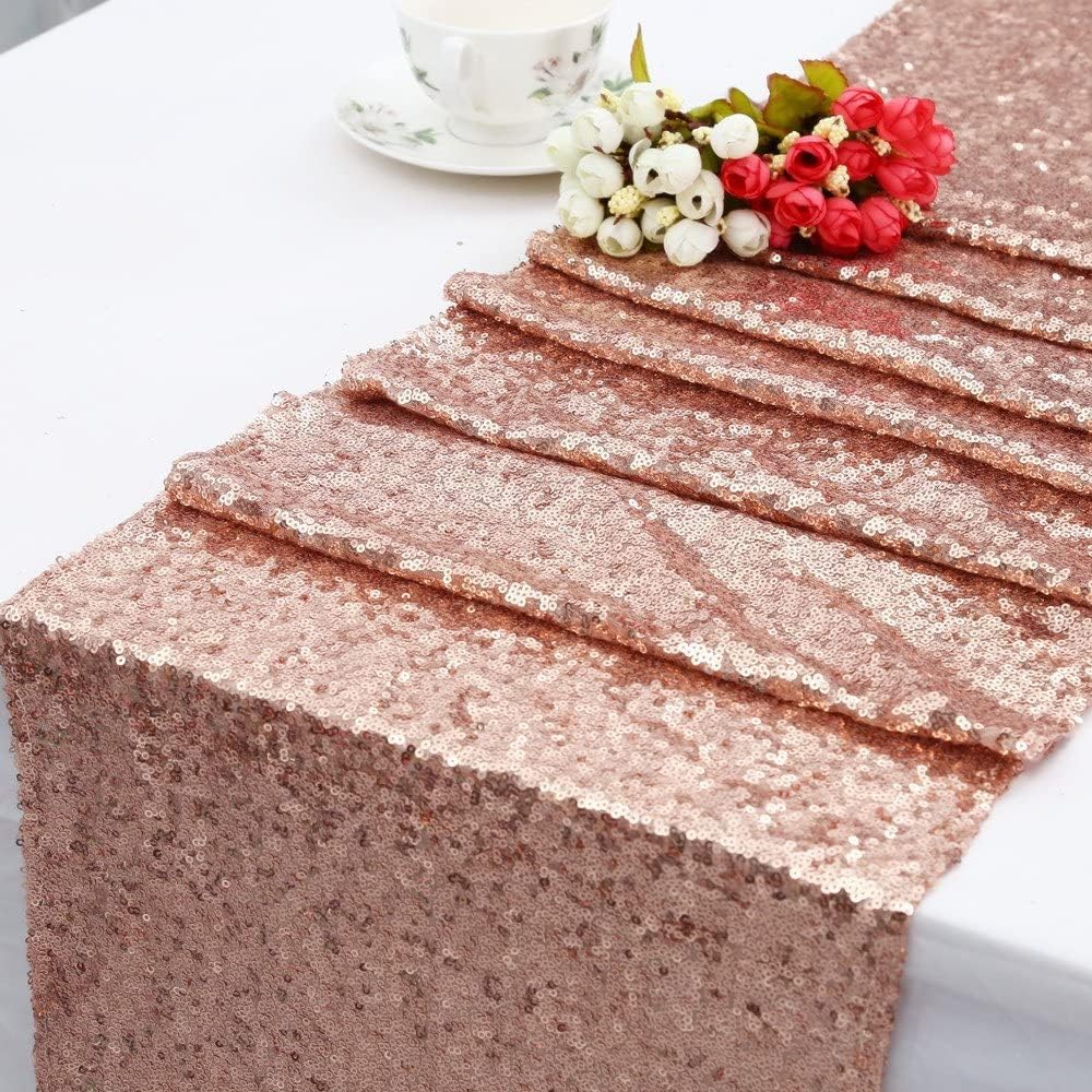 Set of 2- Sequins Table Runner- Sparking Wedding Table Runners- Rose Gold