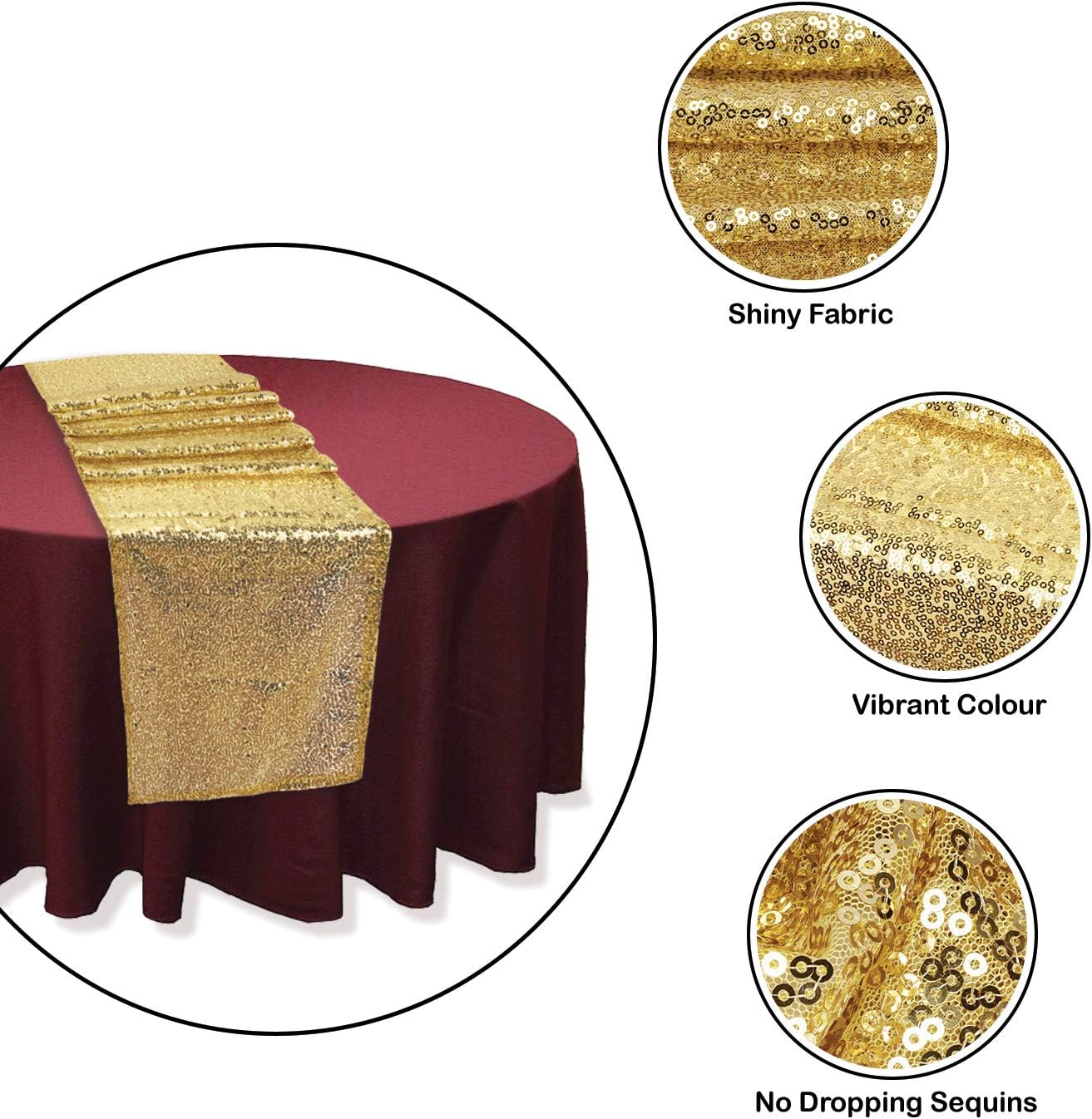 Table Runner Gold Glitter Table Runner 12x72 Inch Christmas Runner for Table Glitter Dining Table