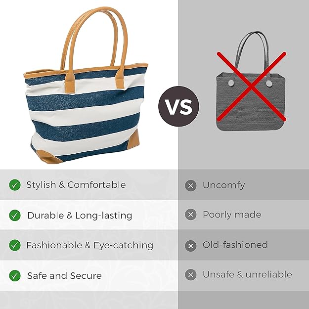 Beach Bag Women's Shoulder Bag Shopper 46 x 32 CMS Summer Bag Nautical Stripes