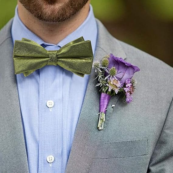Bow Tie for Men Adjustable Pre Tied Bowties Satin Polyester Bow Ties Solid Color Butterfly Bowtie for Party Wedding Banquet