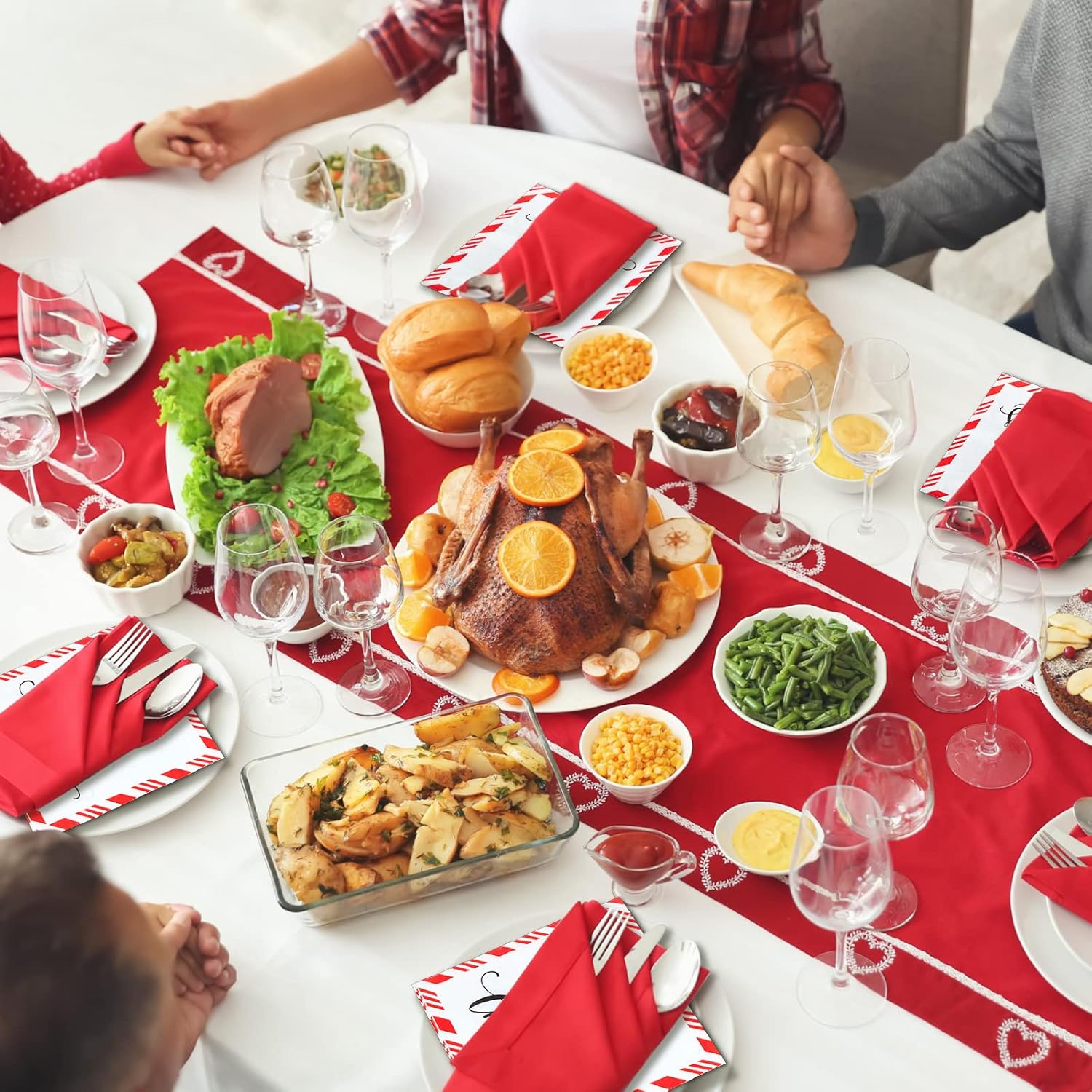 40 Pcs Christmas Napkins Paper Disposable Xmas Serviettes 13 x 13 Inches Christmas Decoupage Decorative Paper Cocktail Napkins for Winter Holiday Dinner Party