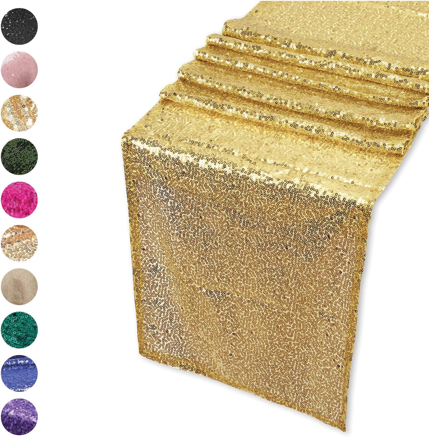 Table Runner Gold Glitter Table Runner 12x72 Inch Christmas Runner for Table Glitter Dining Table