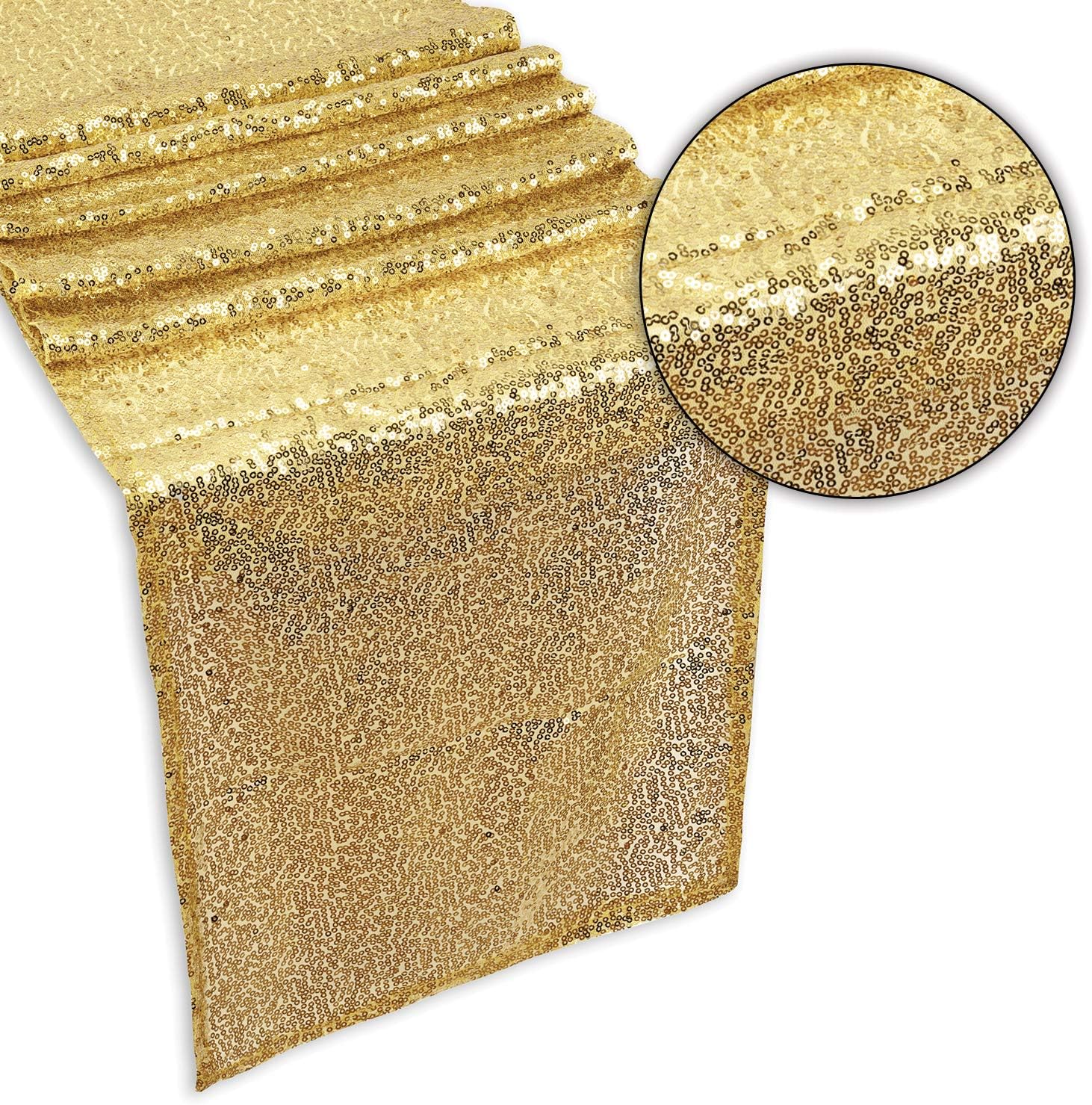 Table Runner Gold Glitter Table Runner 12x72 Inch Christmas Runner for Table Glitter Dining Table