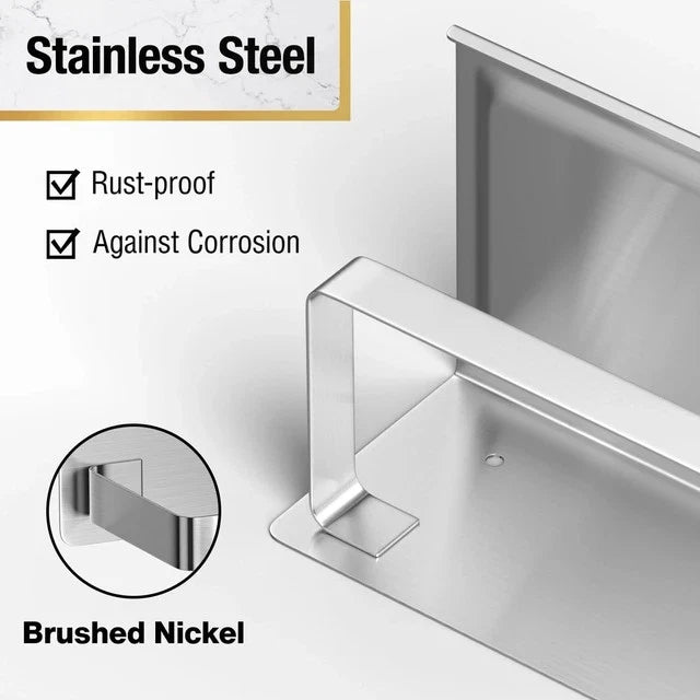 Brushed Nickel Toilet Roll Holder with Shelf Stainless Steel for Bathroom