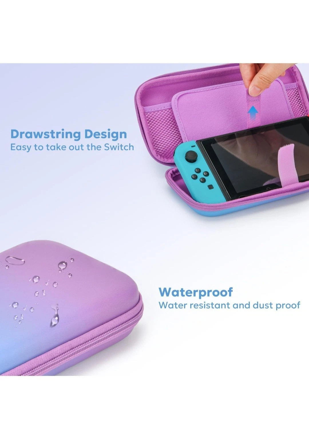 Switch Portable Case, innoAura 16 in 1 Switch Accessories Gradient Purple