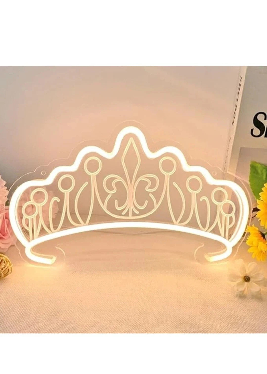 Crown Neon Light Sign - Perfect Decoration for Princess Bedroom