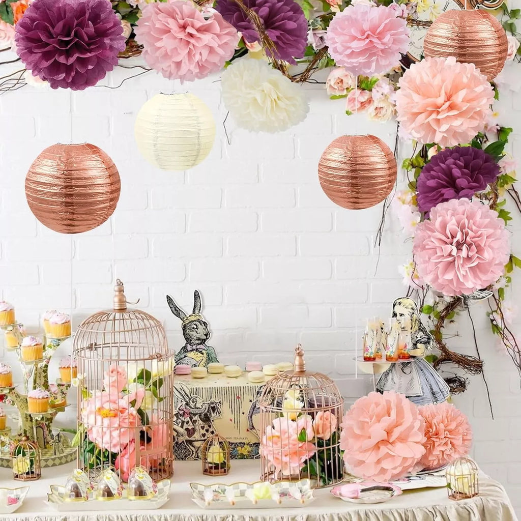 16 Pcs Party Decorations, Wedding Table,Bridal Shower ,Birthday -Rose Gold