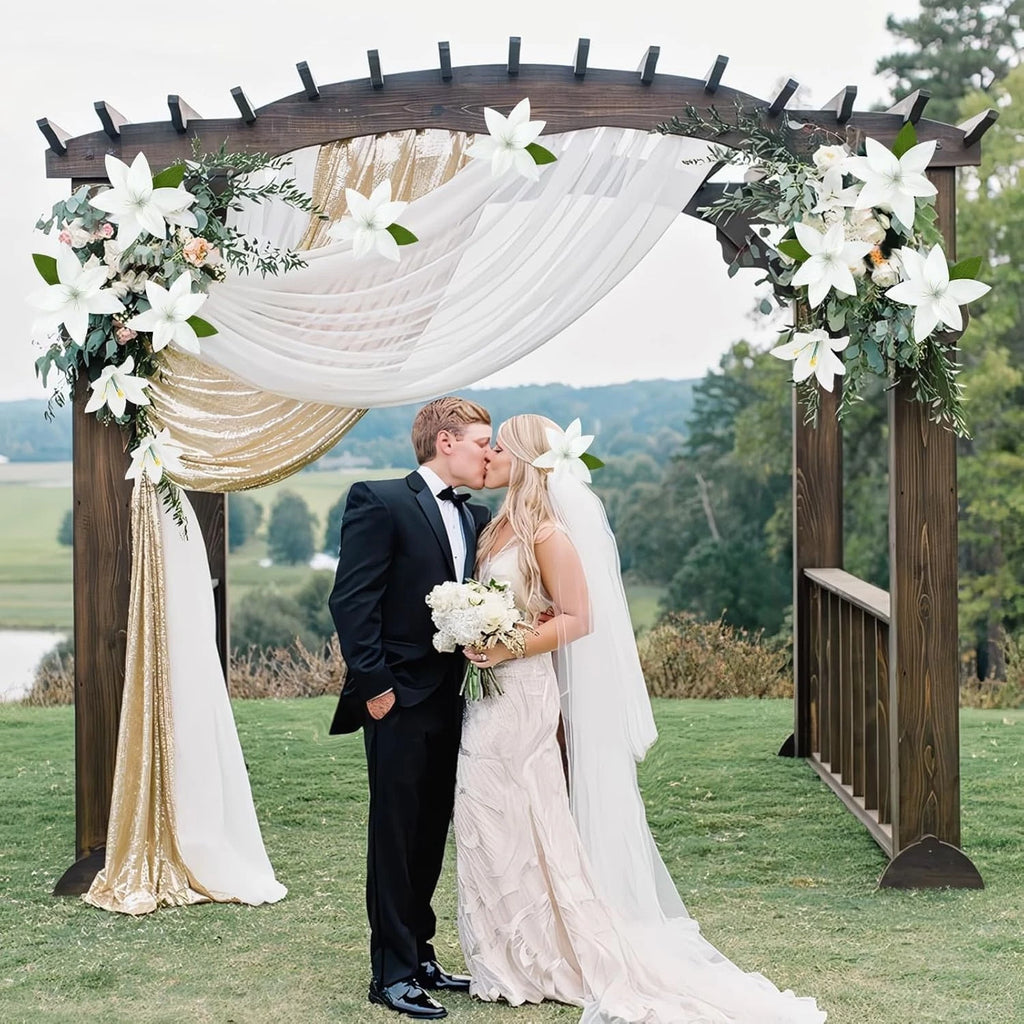 9‑Pack White Lily Paper Flower Wall Decorations 3D Backdrop Wedding Party/ Photo