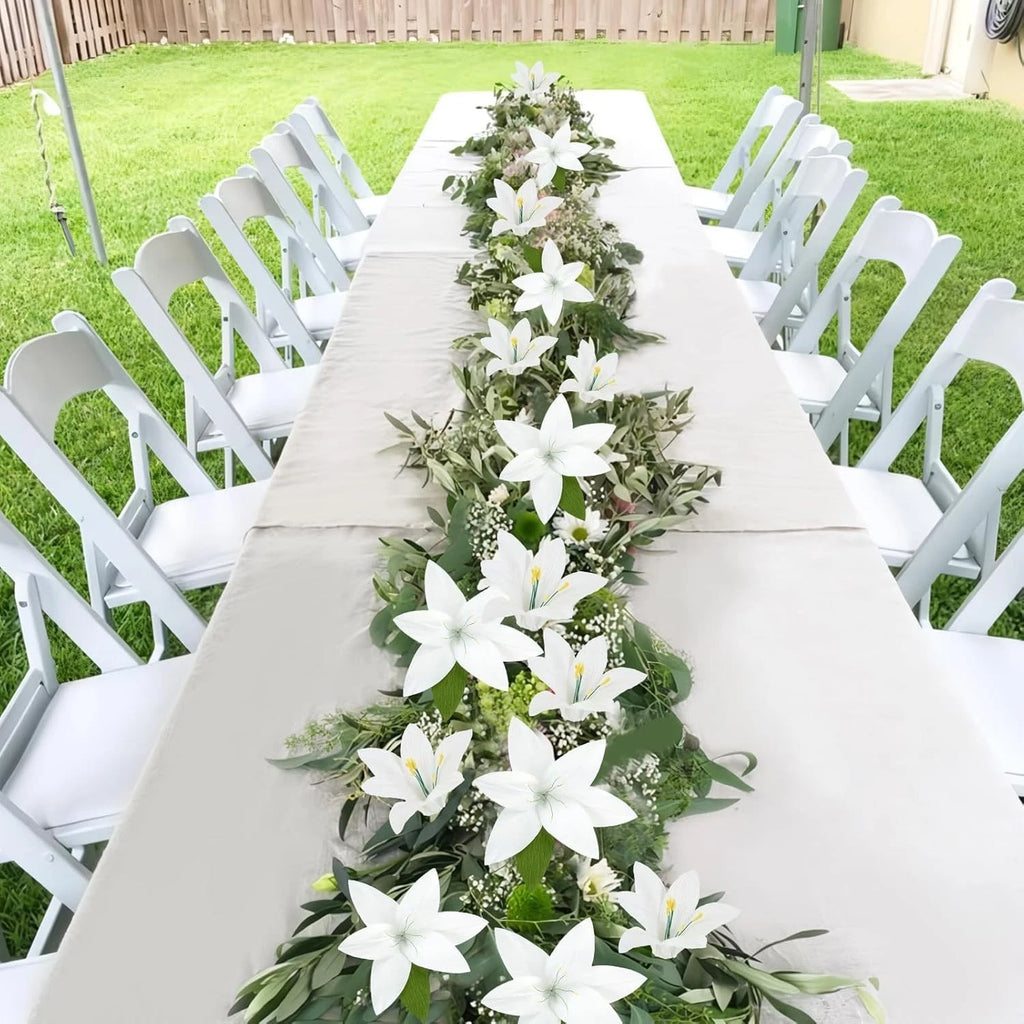 9‑Pack White Lily Paper Flower Wall Decorations 3D Backdrop Wedding Party/ Photo