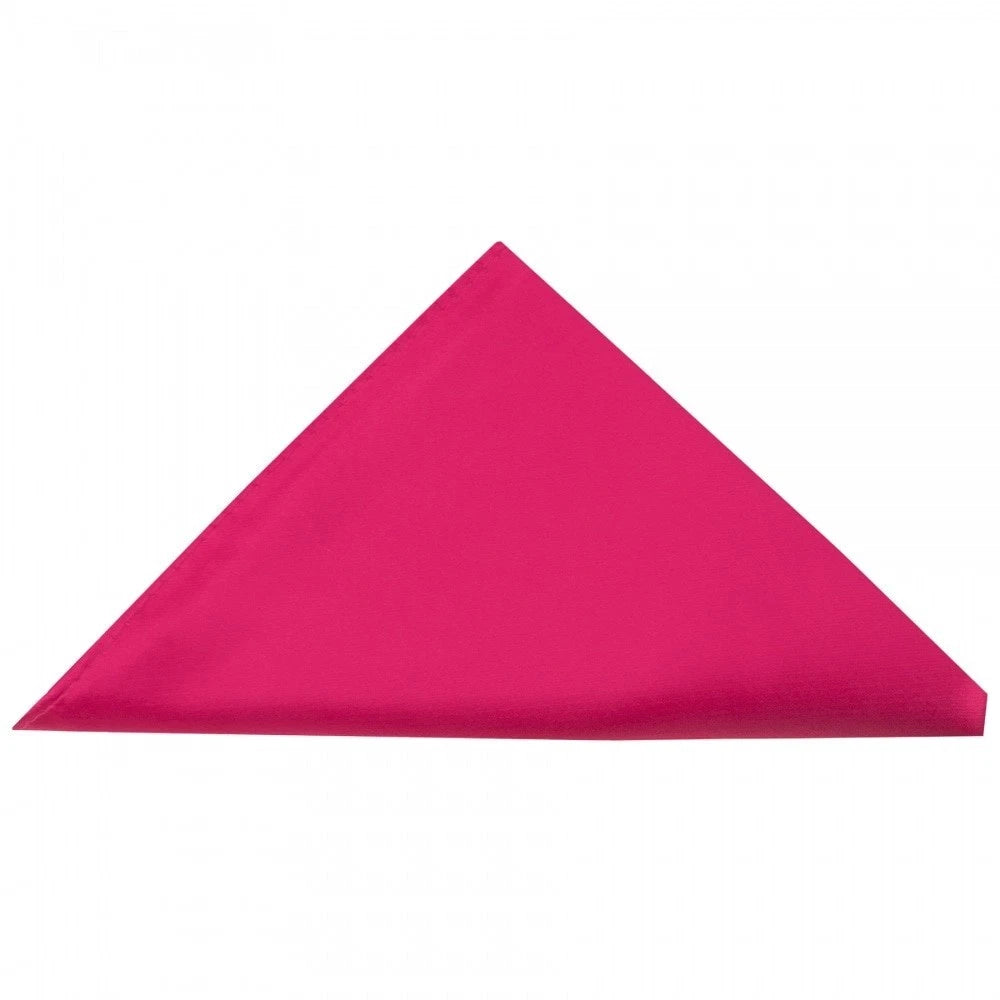 Men Satin Solid Color Pre-tied Tuxedo Bowtie with Pocket Square - Hot Pink