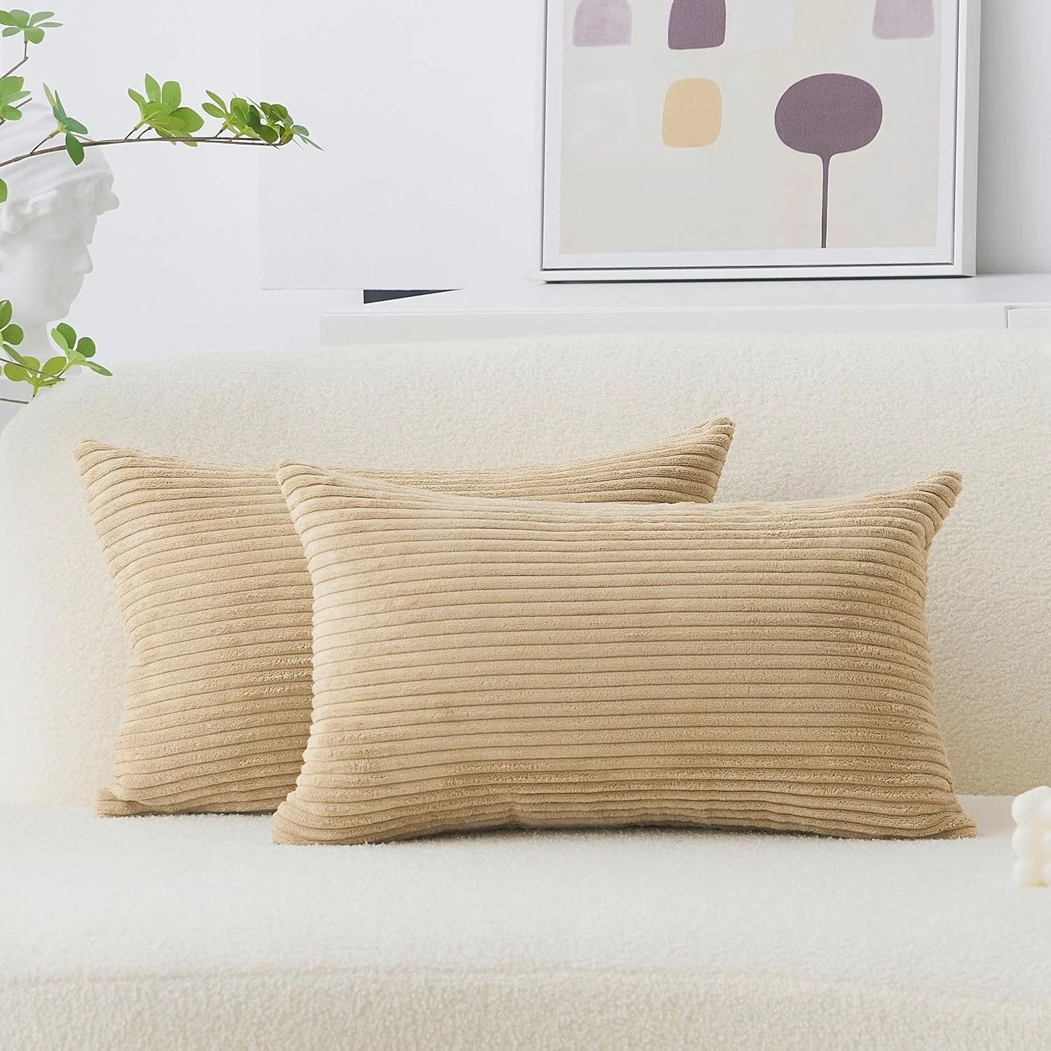 Home Brilliant Taupe Rectangle Cushion Covers - 30cm x 50cm