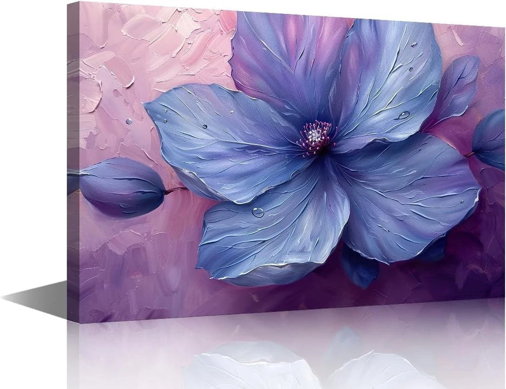 TISHIRON Purple Delicate Petal Painting on Canvas Framed -40 x 60 cm