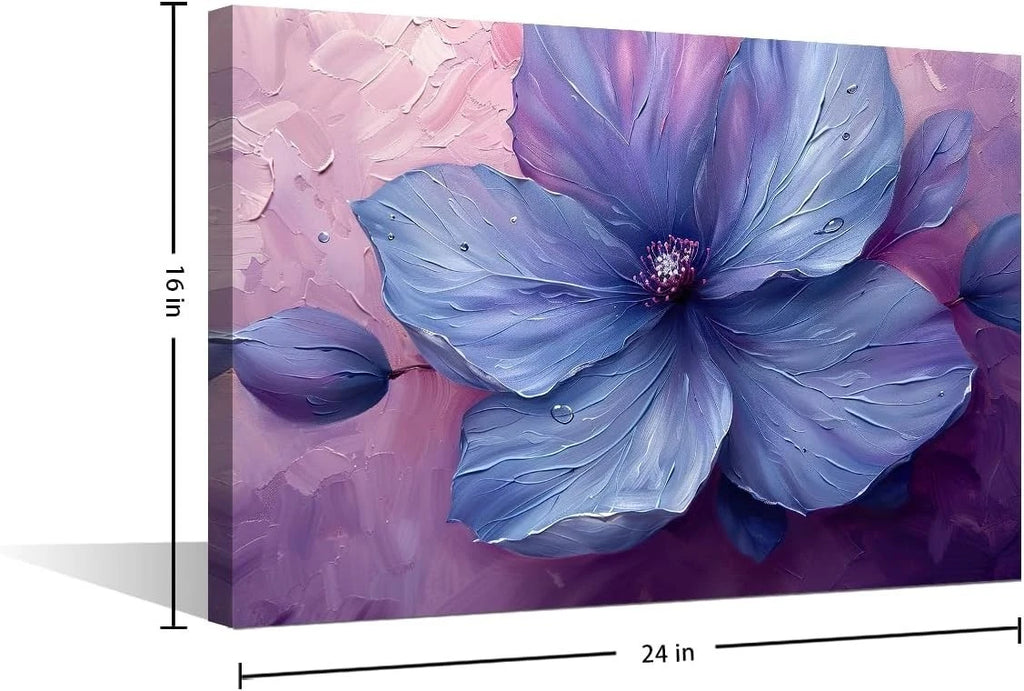 TISHIRON Purple Delicate Petal Painting on Canvas Framed -40 x 60 cm