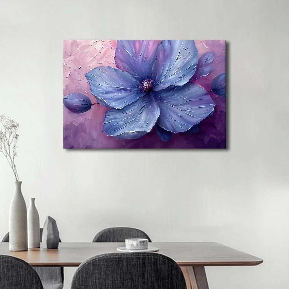 TISHIRON Purple Delicate Petal Painting on Canvas Framed -40 x 60 cm