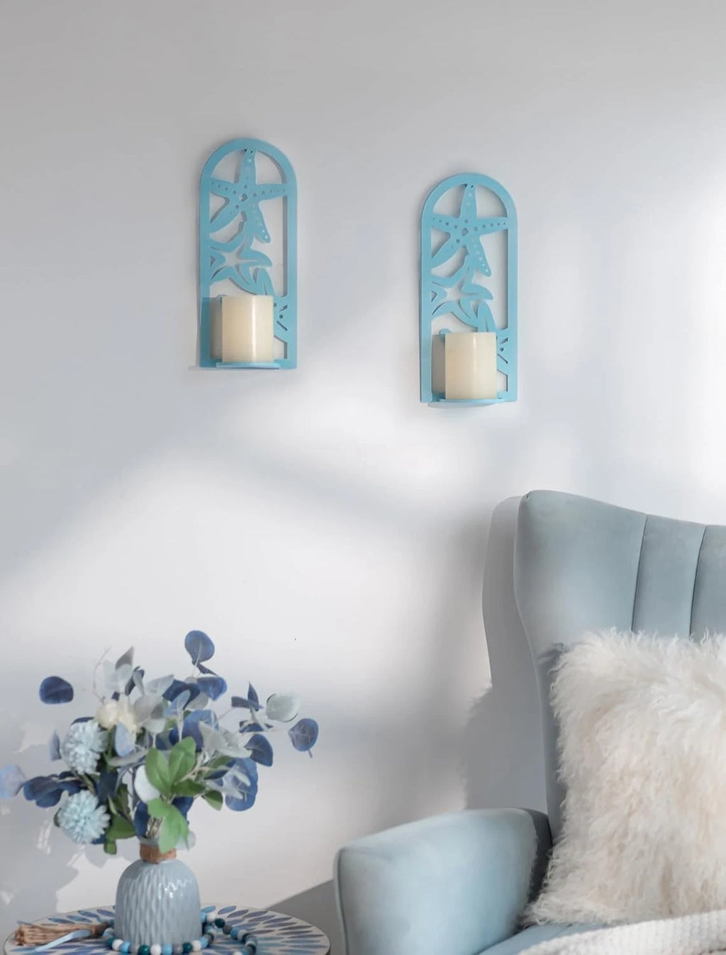 Sziqiqi Wall Candle Holders Coastal Style Starfish - Set of 2 Candle Holders