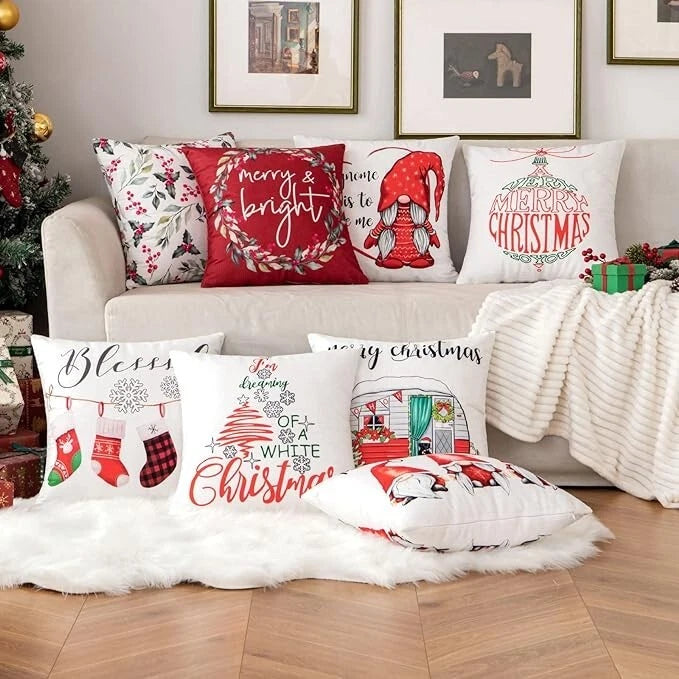 Set of 4 MIULEE - Christmas Velvet Cushion Cover -45cm x 45cm *Merry & Bright*