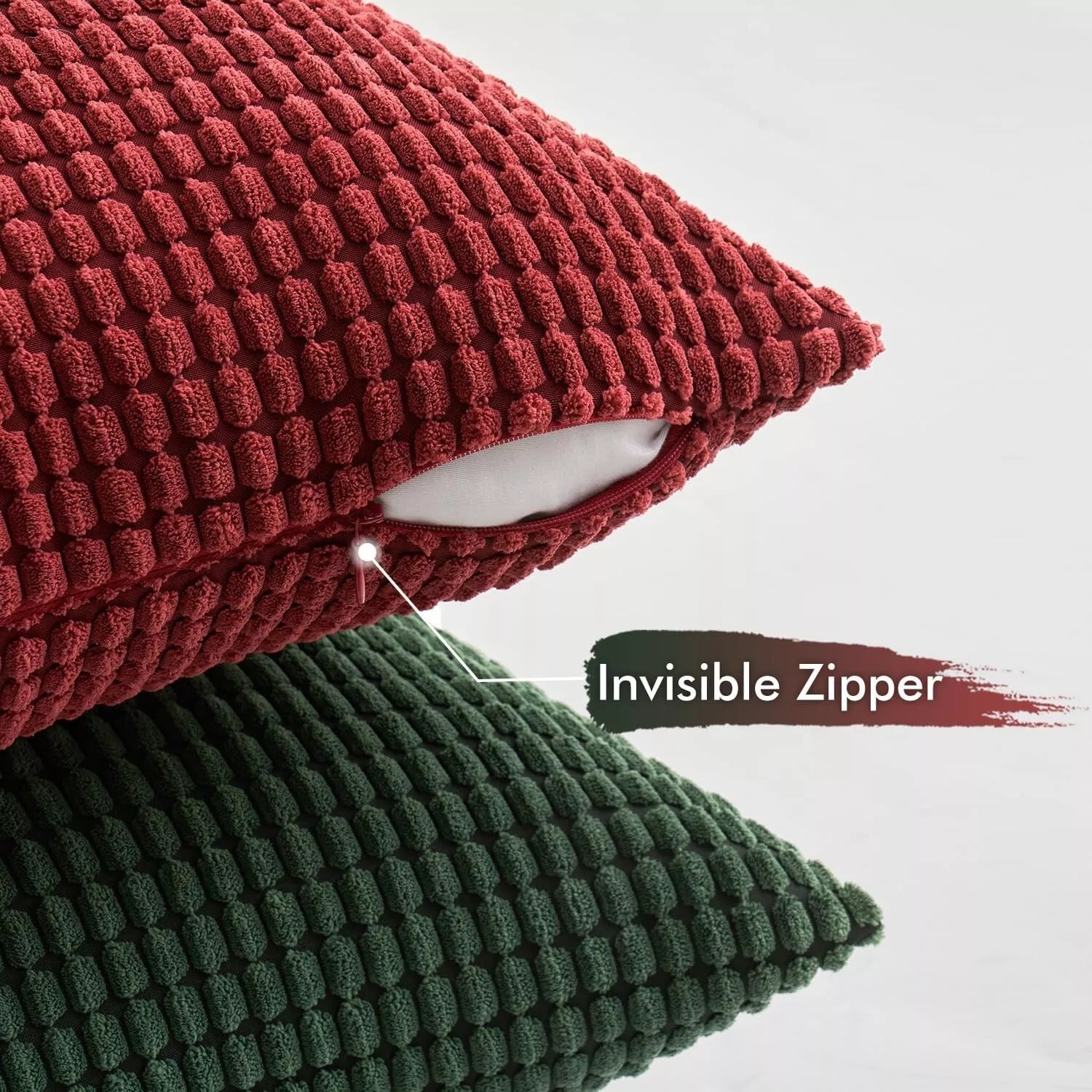 MIULEE Set of 4- Striped Corduroy Fabric Square-Christmas Series - 45cm x 45cm