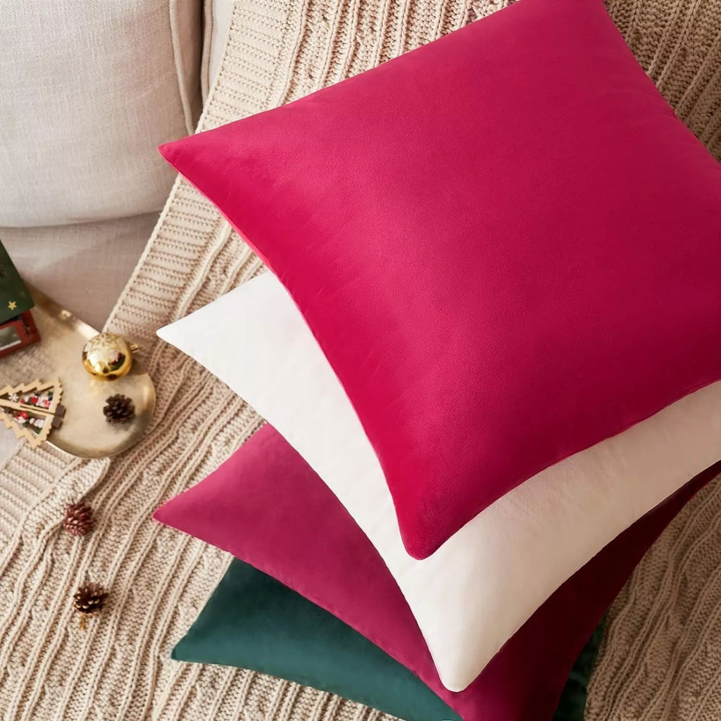 MIULEE Set of 4- Velvet Cushions Fabric Square-Christmas Series - 50cm x 50cm