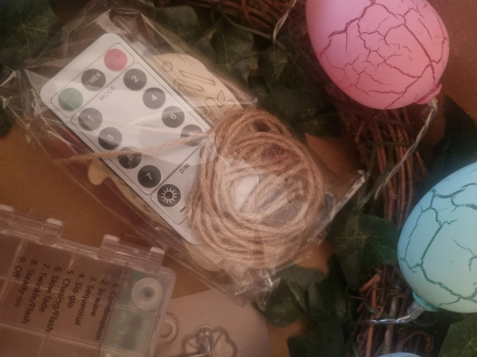 Light up Easter Egg Wreath – Colorful Front Door Decoration for Easter Holiday