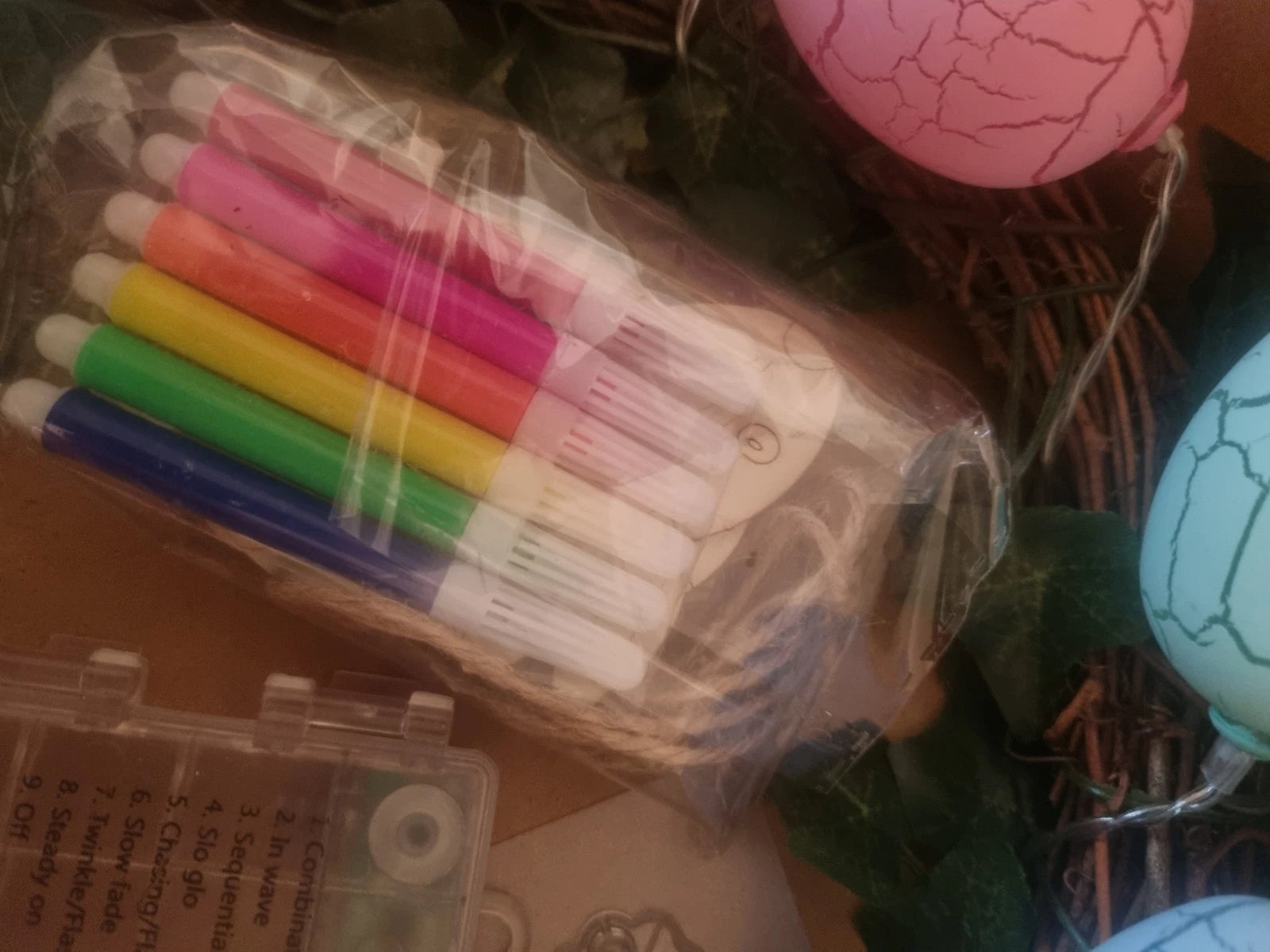 Light up Easter Egg Wreath – Colorful Front Door Decoration for Easter Holiday