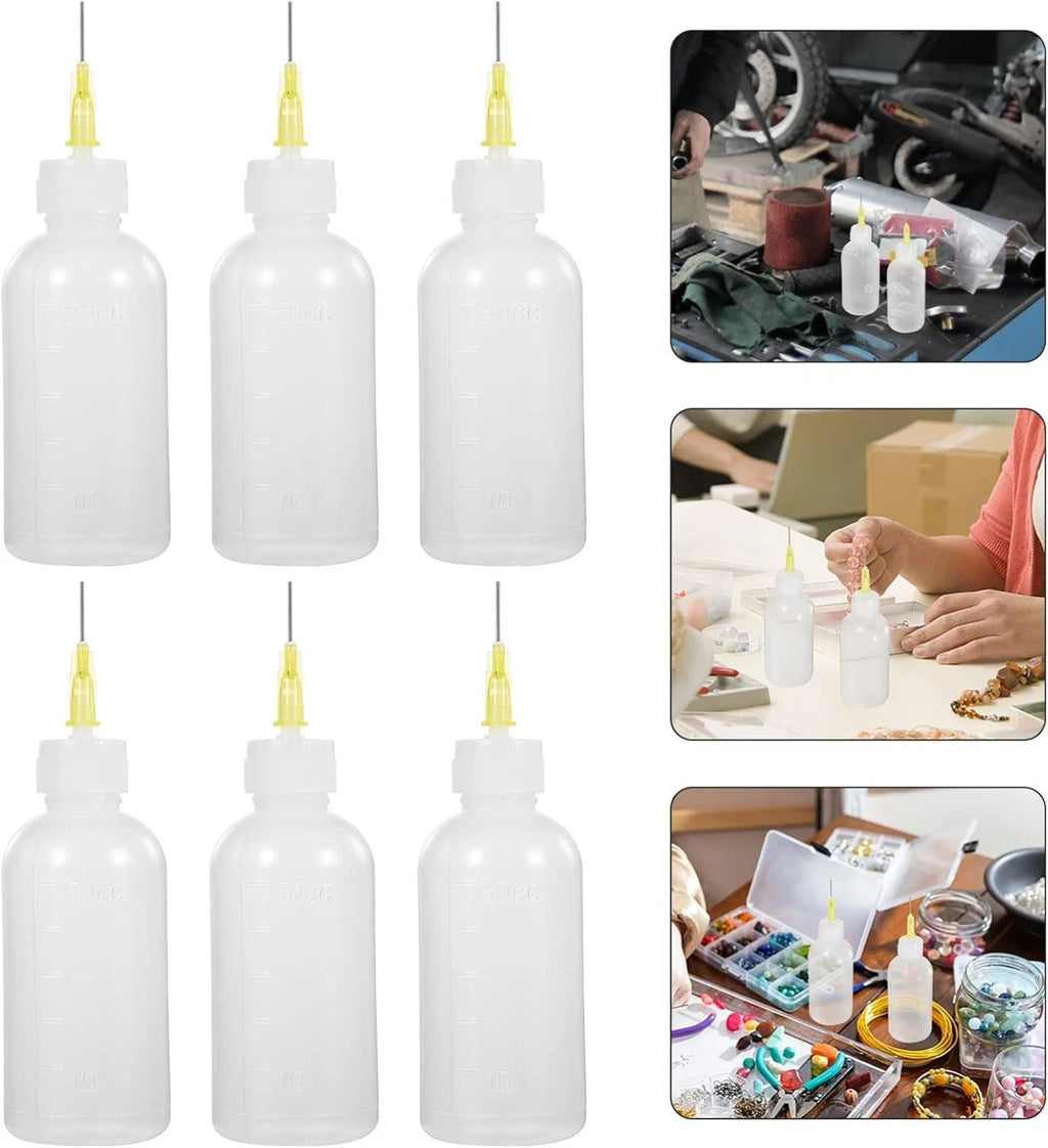 6 Pcs Dispensing Bottle- Perfect for Applying Henna or Patterns on anything