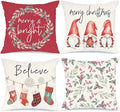 Set of 4 MIULEE - Christmas Velvet Cushion Cover -45cm x 45cm