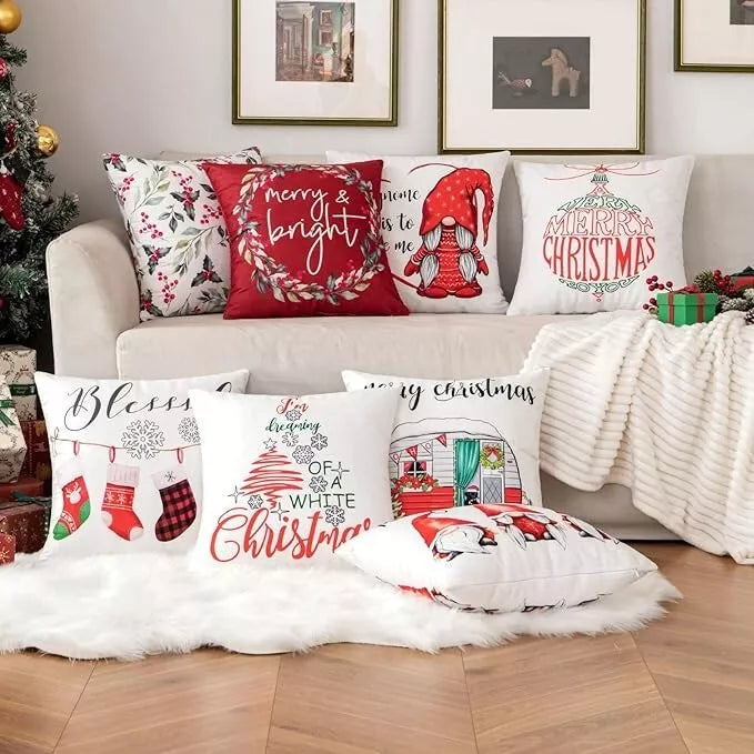 Set of 4 MIULEE - Christmas Velvet Cushion Cover -45cm x 45cm